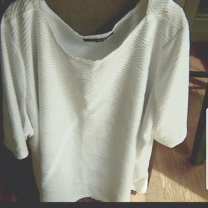 Crisp White Textured Top - Never Worn